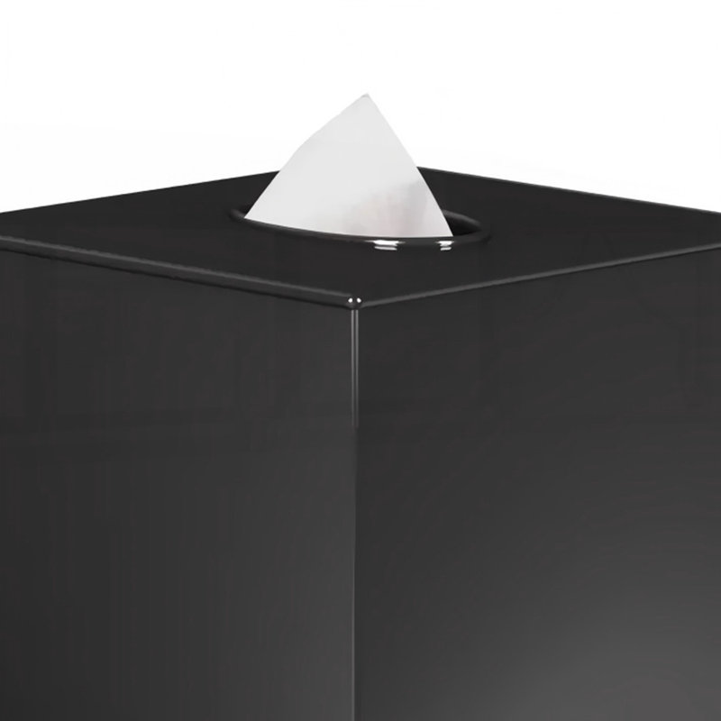 Couvercle de boîte à mouchoirs en acier inoxydable avec finition en nickel noir, élégant et durable pour une décoration moderne