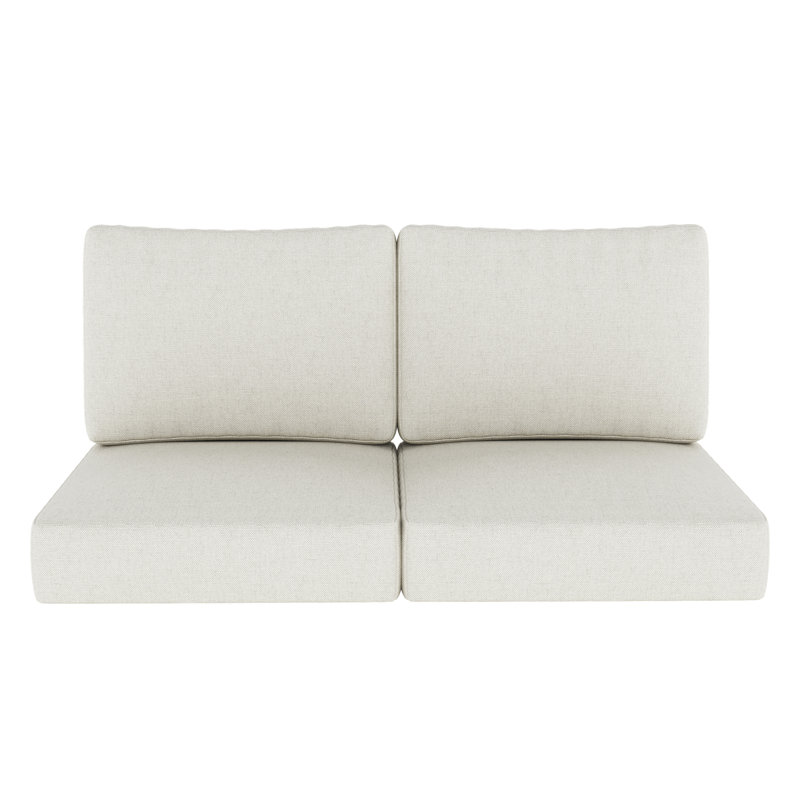 Sunbrella® Outdoor Loveseat Seat / Back Cushion, Sunbrella Bliss Linen