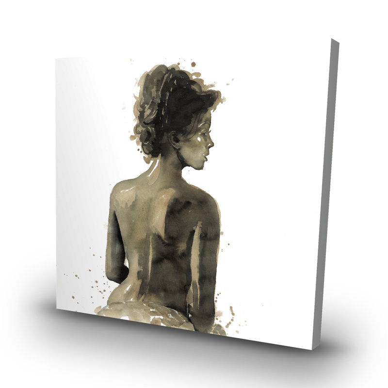Woman's back in sepia - 32"x32" art on canvas