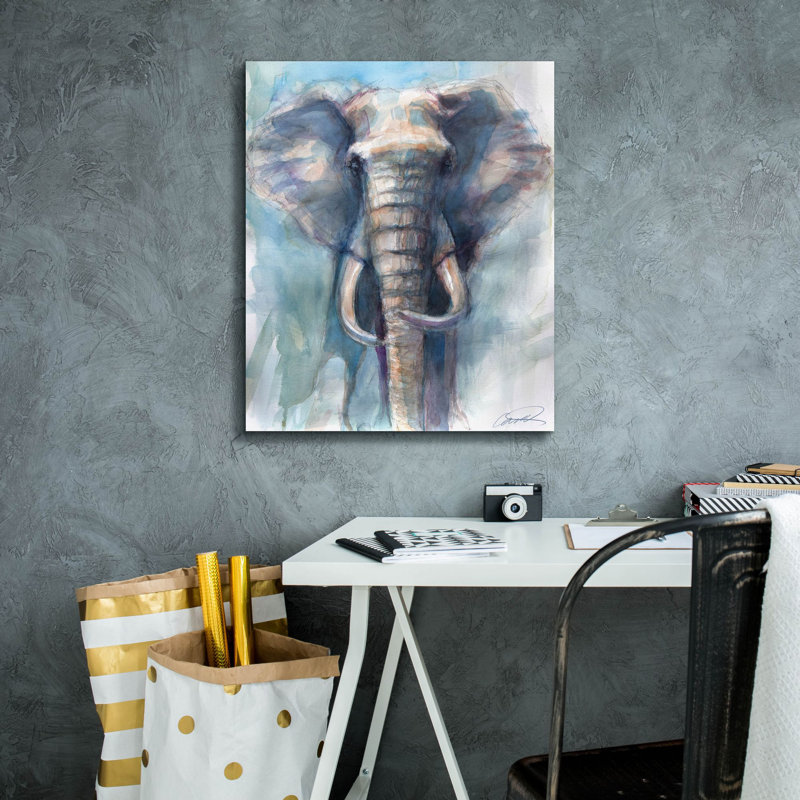 «Gentle Giant Elephant» par Robert Campbell, art mural sur toile, H 24 po x l 20 po x P 0,75 po