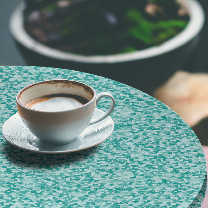 East Urban Home Turquoise Fitted Round Tablecloth Diameter Turquoise Teal, 47.24" Round