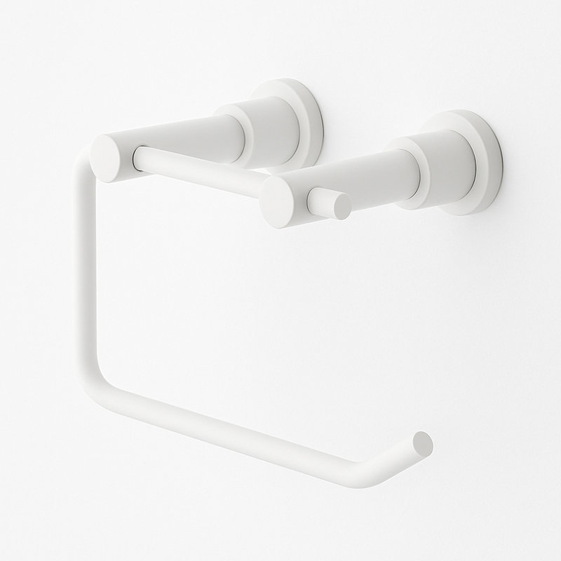Minimal Wall Mount Toilet Paper Holder, Matte White