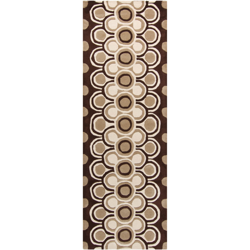 Tapis Eton, Tapis de couloir 2 pi 6 po x 7 pi 6 po, Brun/brun clair