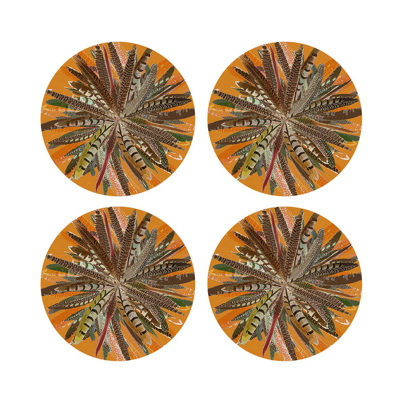 Napperon Pheasant Feathers, Noyer cendré