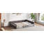Lit plateforme tapissier en bois avec garde-corps et coussin-1407391717