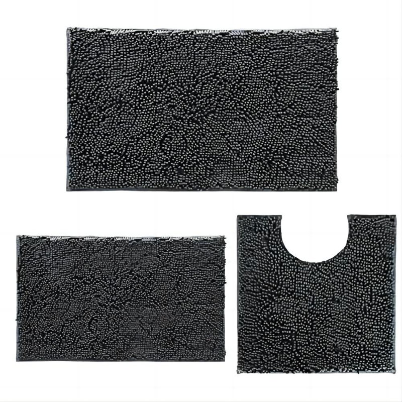 Olesha Microfiber / Microsuede Non-Slip Bath Mat, Deep Gray