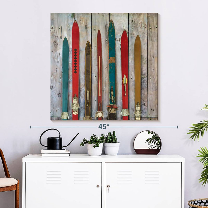 Collection de skis rétro, H 33 po x l 33 po