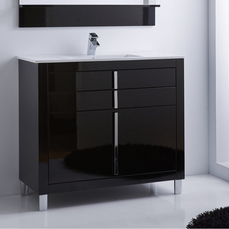 Ensemble de meuble-lavabo de salle de bain simple 36 po Raley, Noir