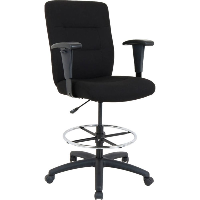 Backed Adjustable Height Ergonomic Lab Stool with Footring and Wheels