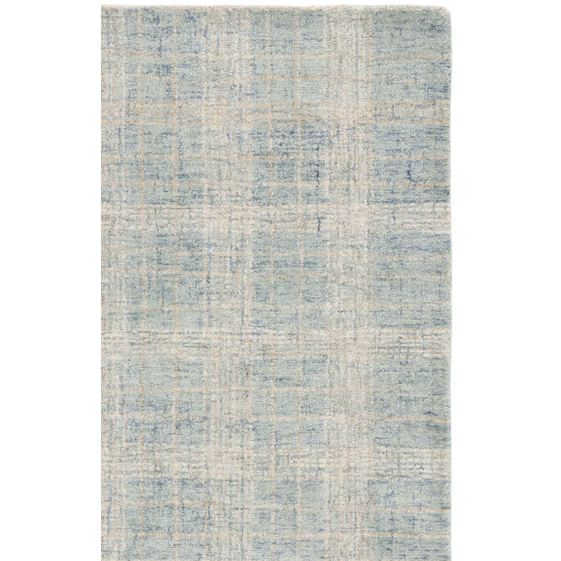 Genre Hand Tufted Wool;Cotton Plaid Rug, Rectangle 4' x 6'