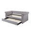 Lit de jour avec couchette en tissu gris