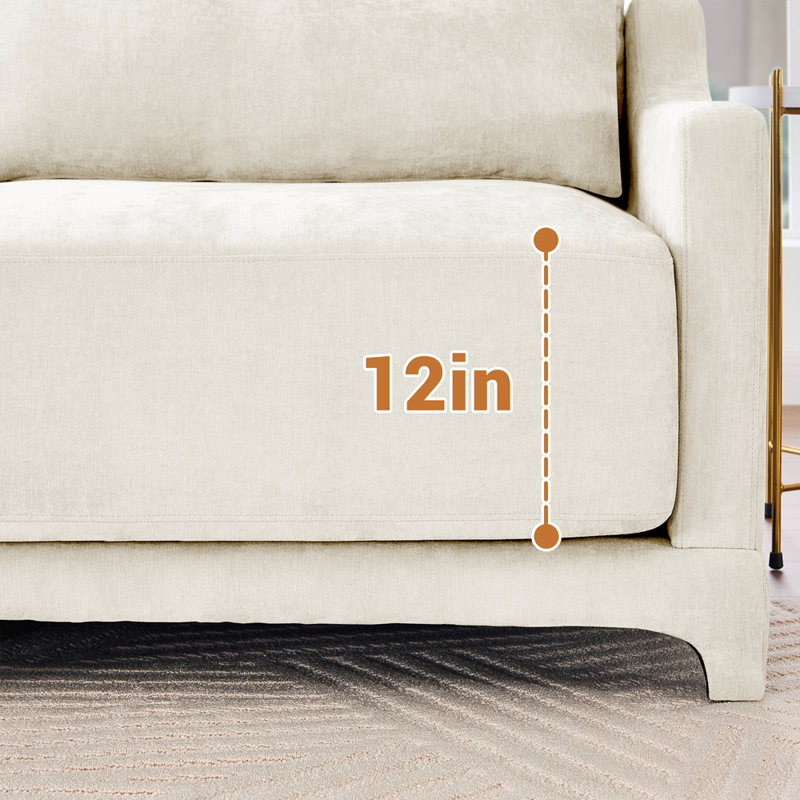 Canapé à quatre places en chenille avec coussin lombaire, structure ergonomique en bois massif, éponge à haute résilience, installation facile, convient aux hôtels, aux salons
