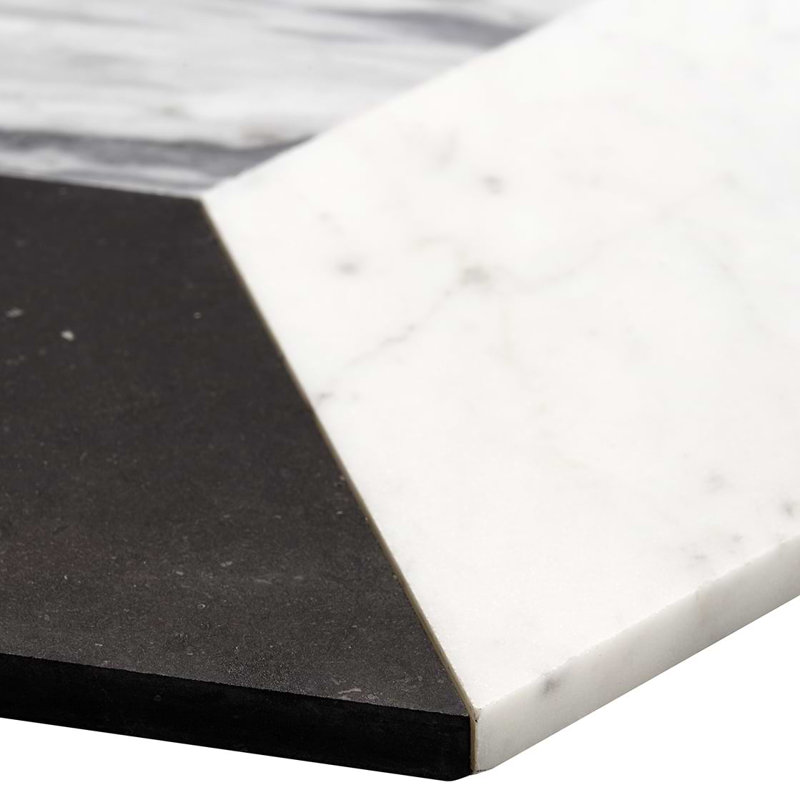 Havasar 8x9 Hexagon Honed Marble Mosaic Tile, Grigio Honed