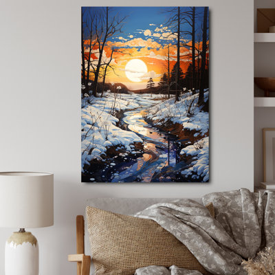 «Winter Sky Serenity Pastoral I», reproductions d'art mural paysage et nature