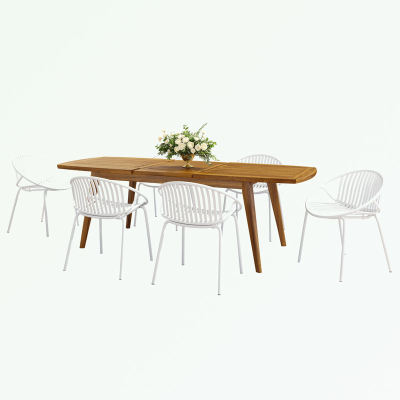 Ensemble repas 7 pièces Amedee, Blanc