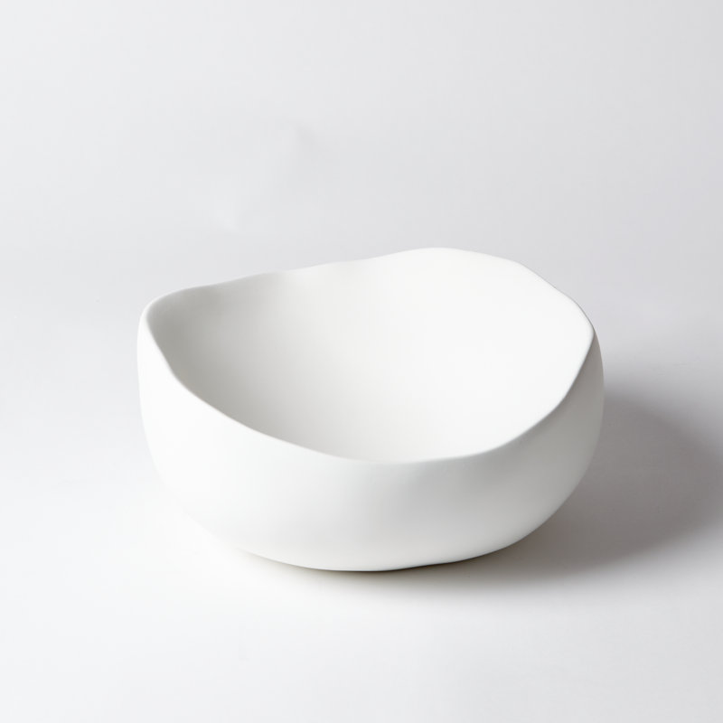 Organic Handmade Ceramic Decorative Bowl, 5" H x 11.5" W x 11.5" D