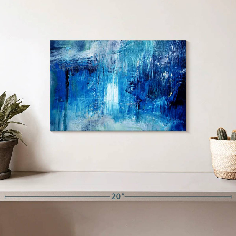 Bleu marine Avery abstrait, H 8 po x l 12 po