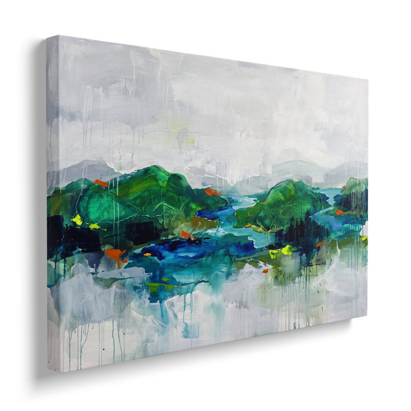 Tableau abstrait à l'huile sur toile multicolore verte, art mural moderne et contemporain pour salon, chambre et bureau à domicile