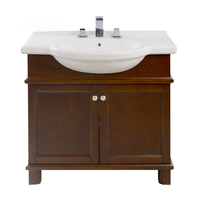 Ensemble de meuble-lavabo simple 34 po Carlito, Blanc, Balsa