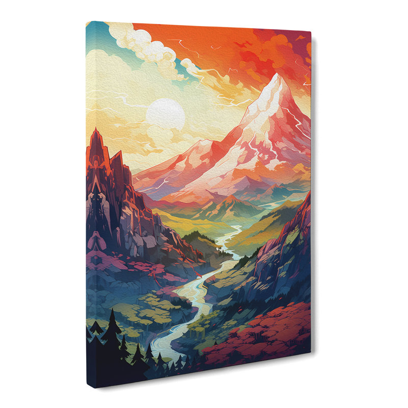 Japanese Mountains Futurism No.2 - Print, 60cm H x 40cm W x 3cm D