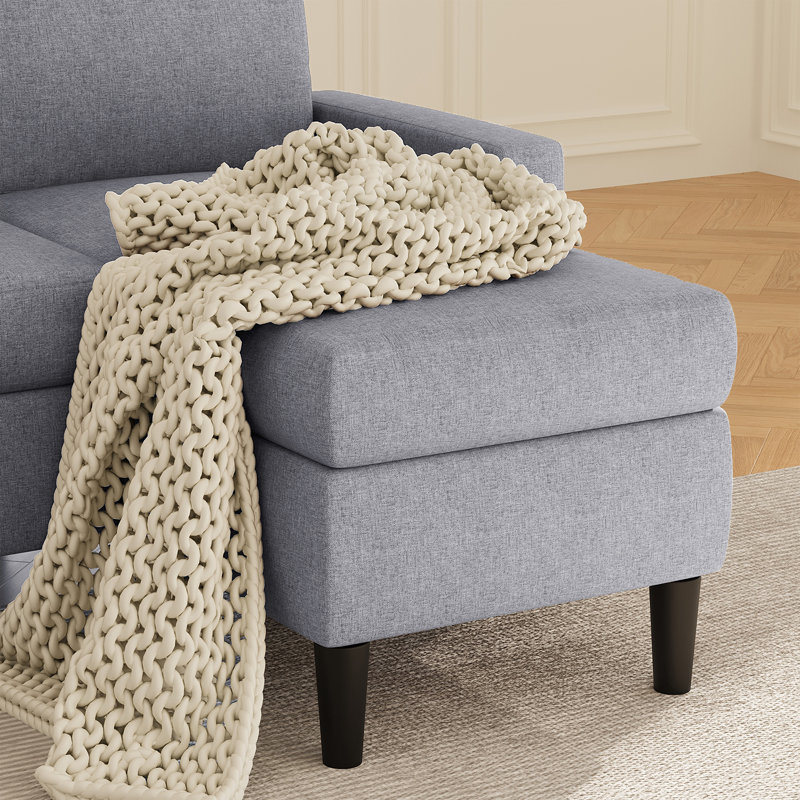 Canapé rembourré 73,6 po Suellen, Polyester gris clair