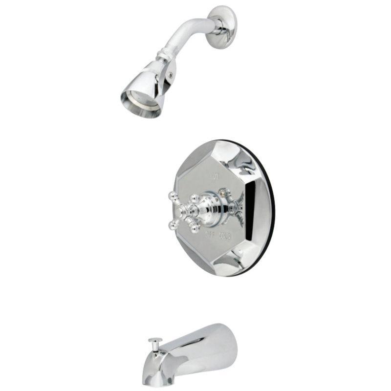 Kingston Brass English Vintage Single-Handle Pressure Balanced Tub and Shower Faucet, Polished Chrome