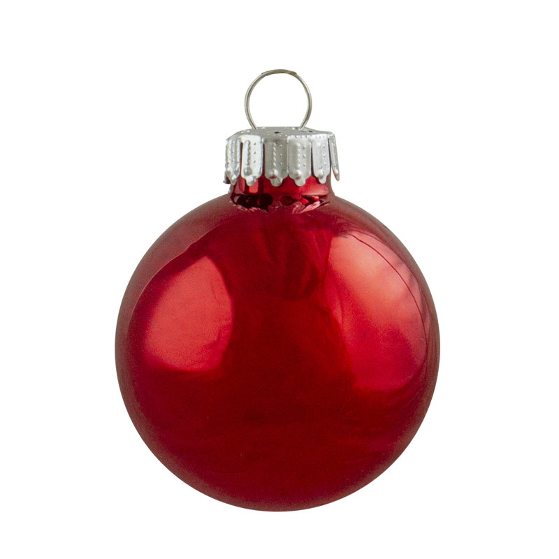 Red and Silver Matte Glass Christmas Ball Ornament Set of 12