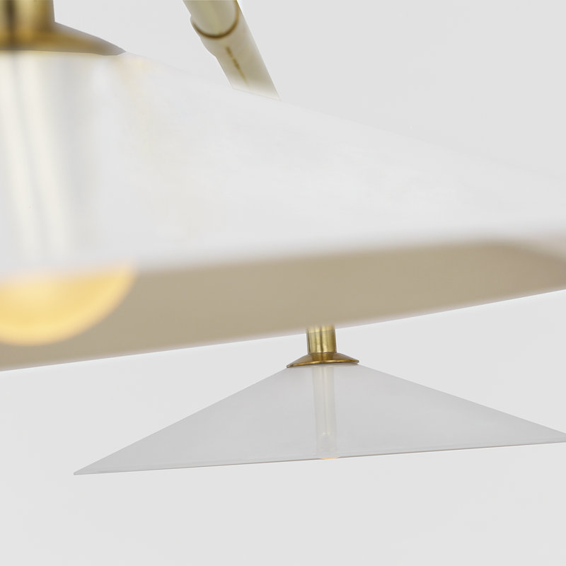 Amber Lewis Ponce 62" Linear Pendant, Hand-Rubbed Antique Brass, White