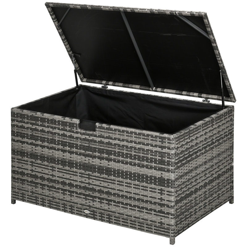 Coffre de terrasse 113 gallons Outsunny, Gris foncé