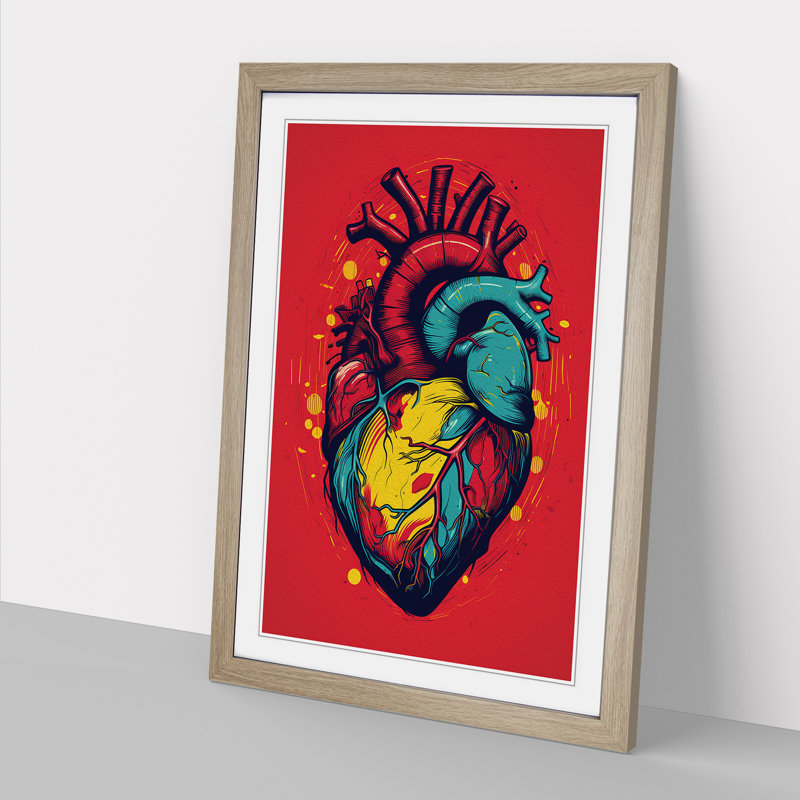 Single Picture Frame Print on Wood, Oak Framed, 46cm H x 34cm W