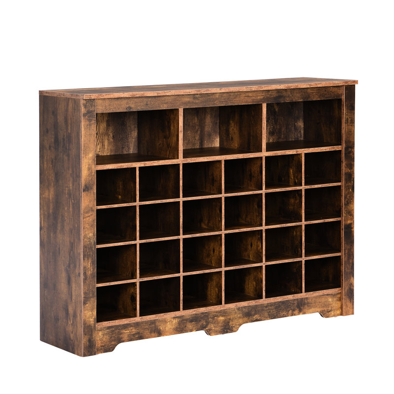 24 Shoe Cabinet, Rustic Brown, Contemporary For Living Room, Bedroom Modern Brown Storage With Area, Hallway, Rustic Brown