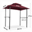 Pavillon de jardin permanent en métal L x P 4 po. Pavillon de jardin en acier pour barbecue-1269535894