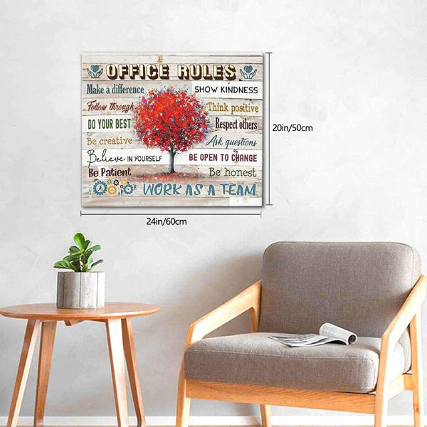 Cherrin My Sewing Room Rules - 1 Piece Rectangle Graphic Art Print on Wrapped Canvas on Canvas Graphic Art Trinx Size: 36 H x 24 W x 1.25 D