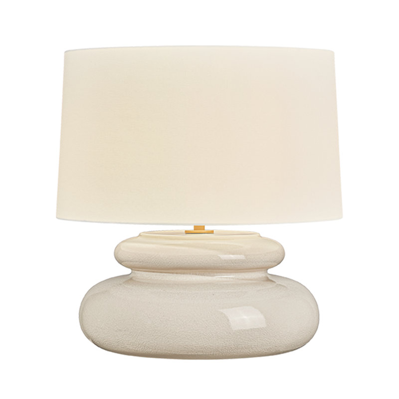 Lampe de Table 1 Lumière par Hilary Matt pour Mitzi, Laiton vieilli et beurre de céramique craquelé