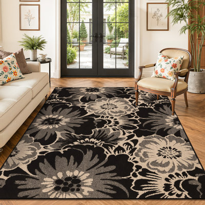 Tapis antidérapant à motif floral