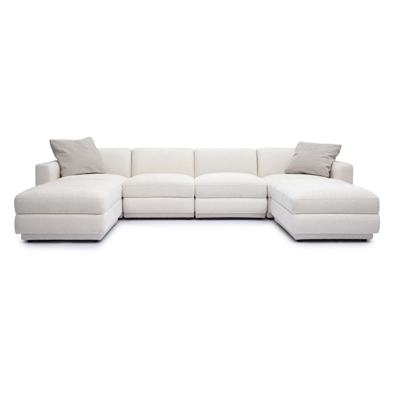 Canapé modulaire en chenille crème Frome