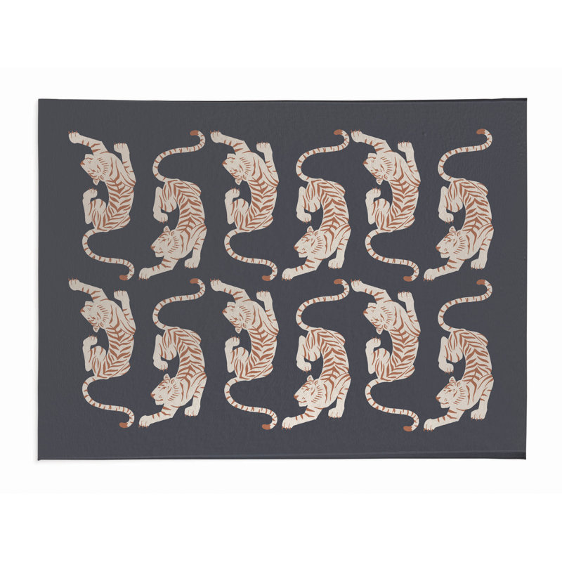 Napperon Hey Tiger, Gris, H 0,01 po x l 12 po x P 16 po