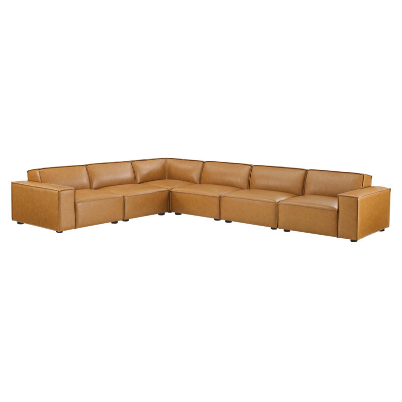 Modway Restore 6-Piece Vegan Leather Sectional Sofa