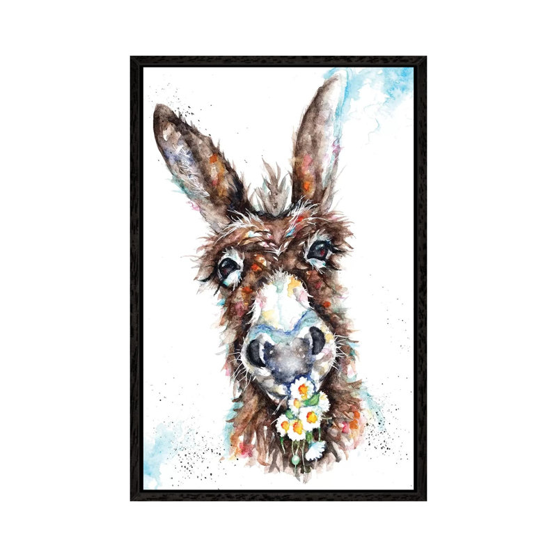Daisy - Painting on Canvas, 66.04 cm H x 45.72 cm W, Black Framed