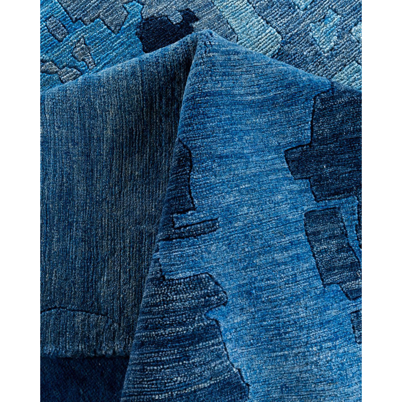 Overdyed One-of-a-Kind Rectangle 9'2" X 12'4" Hand Knotted Area Rug