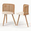 Cotton Upholstered Side Chair in Brown