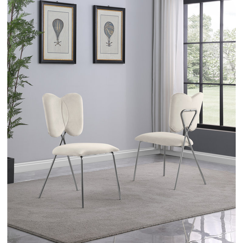 Chaises d'appoint en velours à oreilles, Gris, Or