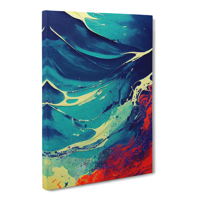 Ocean Paint Splatter Vol.2 - Wrapped Canvas, 50cm H x 35cm W x 3cm D