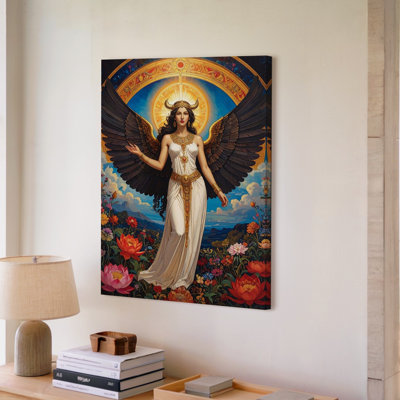 Art mural, déesse ailée, toile
