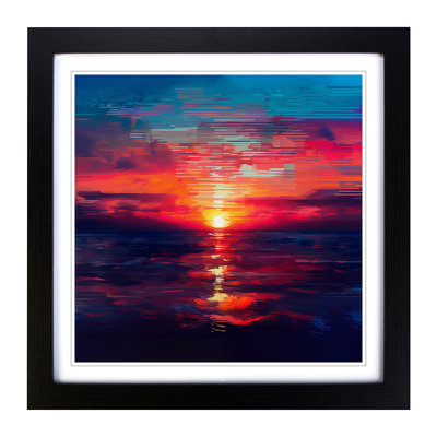 Sunrise Glitch Art - Framed Print