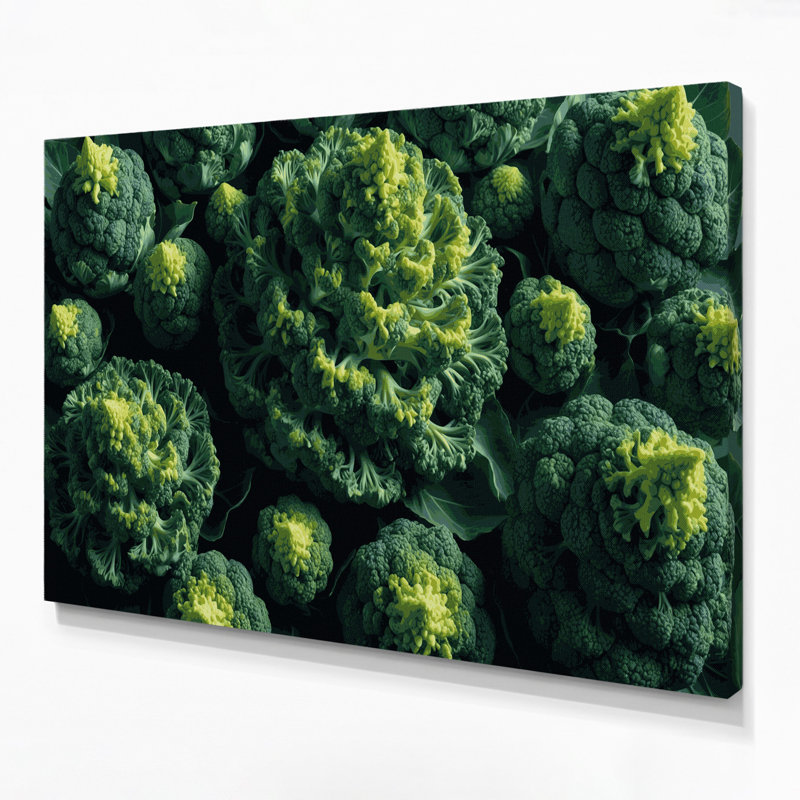 Légumes, art mural sur toile vert Romanesco, H 11 po x l 14 po