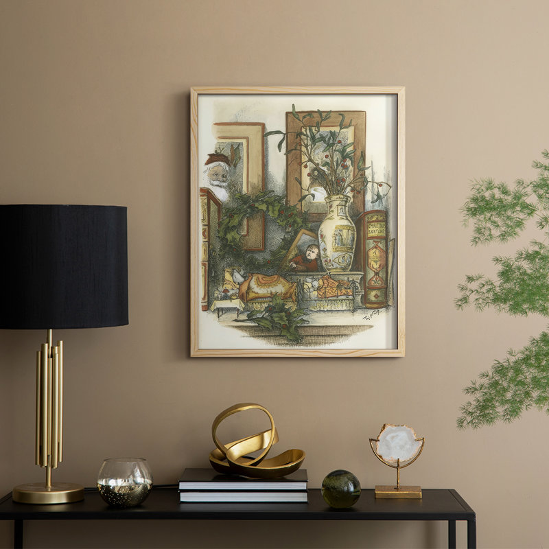 Not a Creature was Stirring Framed Print - Solid Wood, Natural, 11" H x 9" W