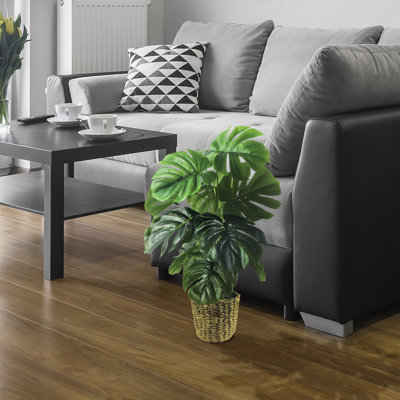 30-Inch Monstera Plant in Woven Natural Basket