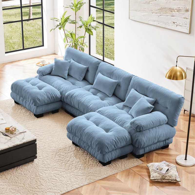 Canapé modulaire de luxe Luxury, Chenille bleu