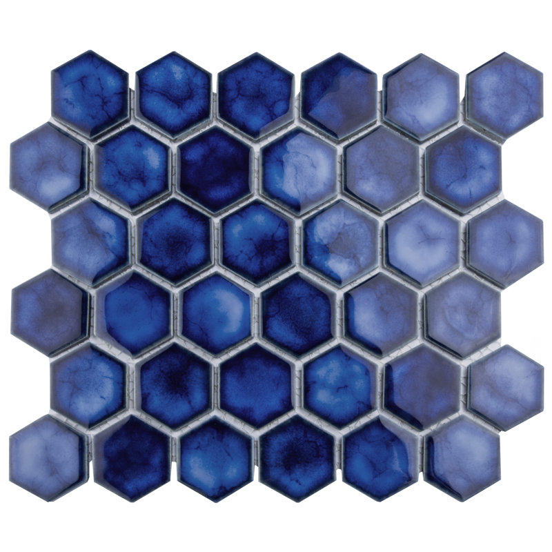 Carreau de mosaïque en porcelaine Merola, Saphir brillant